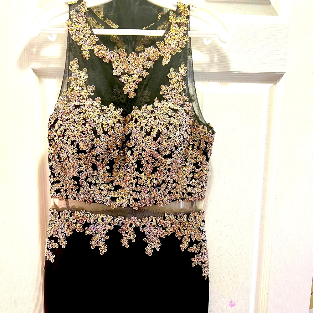 Black with diamond stone dress